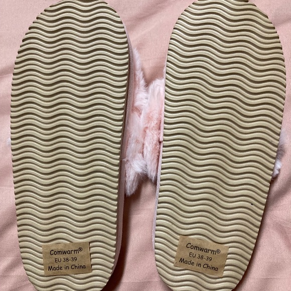NWOT Pink Furry Platform Slippers - Picture 7 of 7